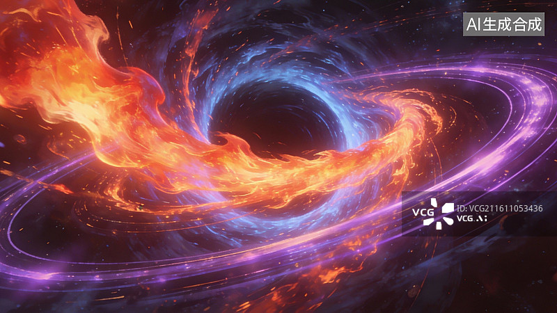【AI数字艺术】宇宙黑洞与星云漩涡图片素材