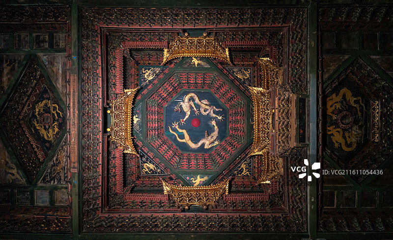 山西大同应县净土寺藻井图片素材