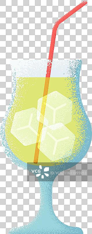带有新鲜冷饮的玻璃杯，夏日鸡尾酒图片素材