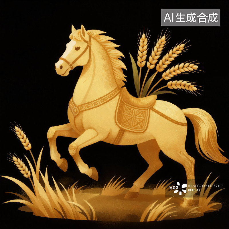 【AI数字艺术】马年春节吉祥图案图片素材