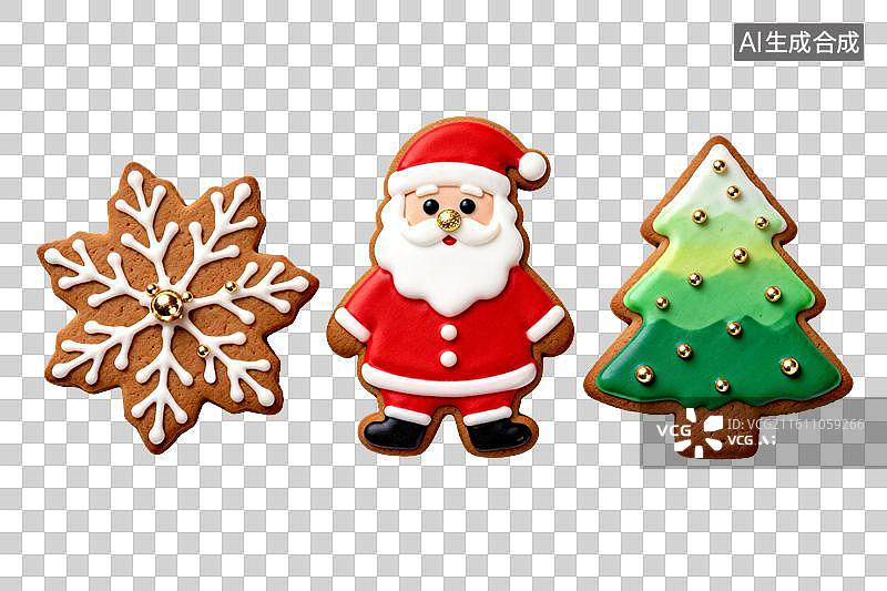 【AI数字艺术】圣诞主题饼干装饰精美造型可爱图片素材