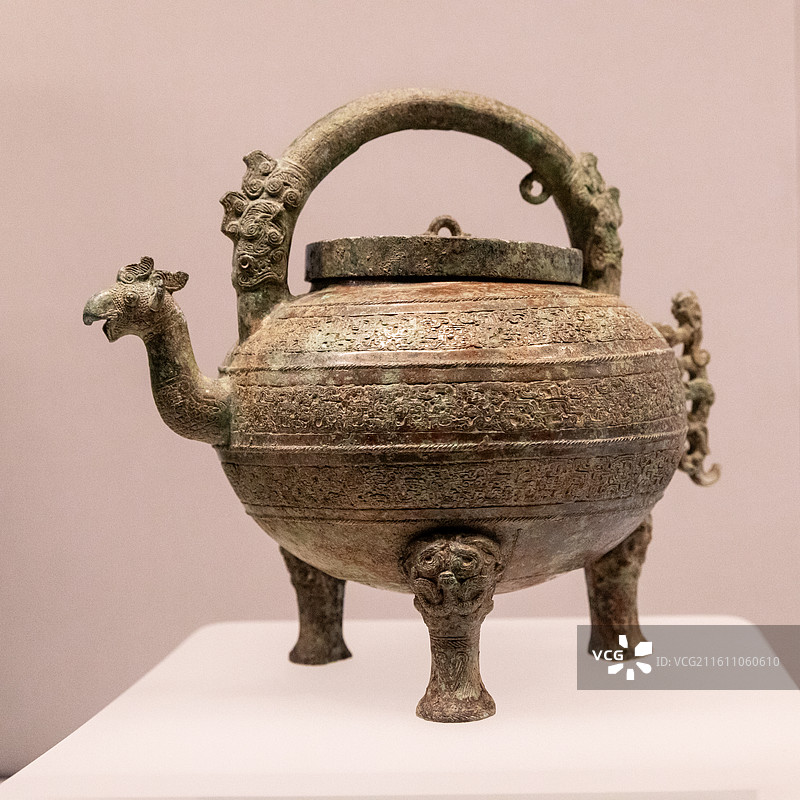 交龙纹盉 战国早期 （公元前475年-前4世纪上半叶）上海博物馆东馆藏图片素材