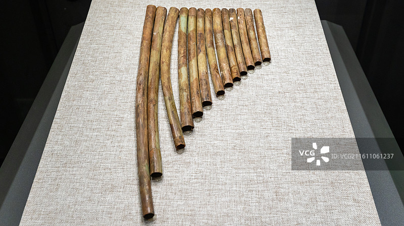 河南博物院西周乐器文物骨排萧图片素材