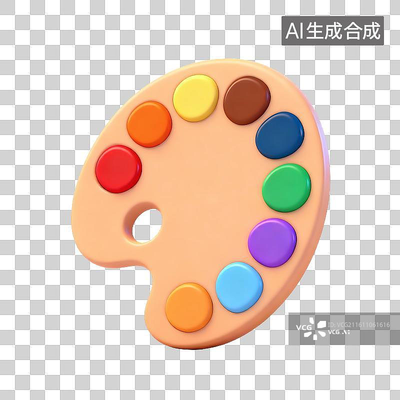 【AI数字艺术】颜料调色盘插画图片素材