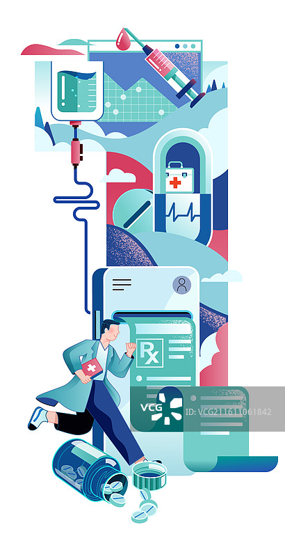数字12插画 医疗 用药图片素材