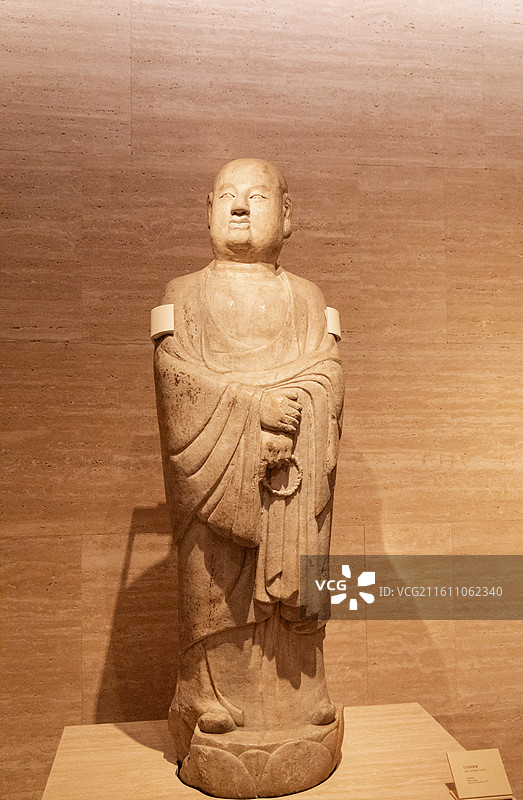 白石阿难像 北宋 （公元906-1127年）上海博物馆东馆藏图片素材