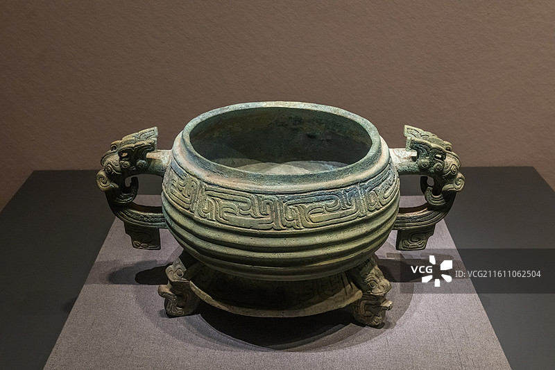 湖北省博物馆曾太保铜簋春秋早期1976年随州万店周家岗出土图片素材