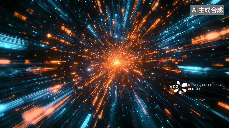 【AI数字艺术】数据之光在未来穿梭图片素材