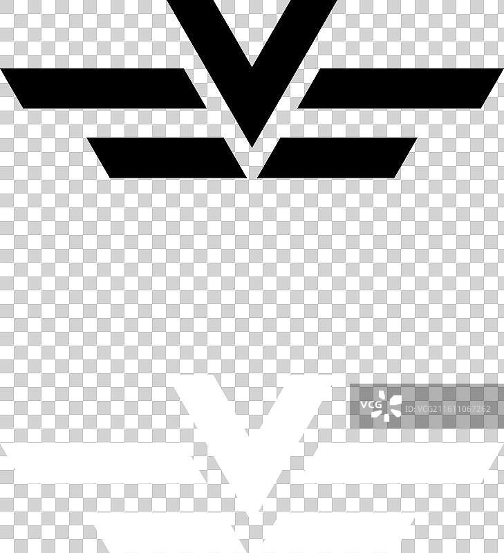 字母V翅膀字母组合标志设计图片素材