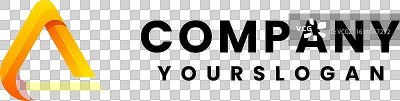 多彩的现代字母A标志设计图片素材