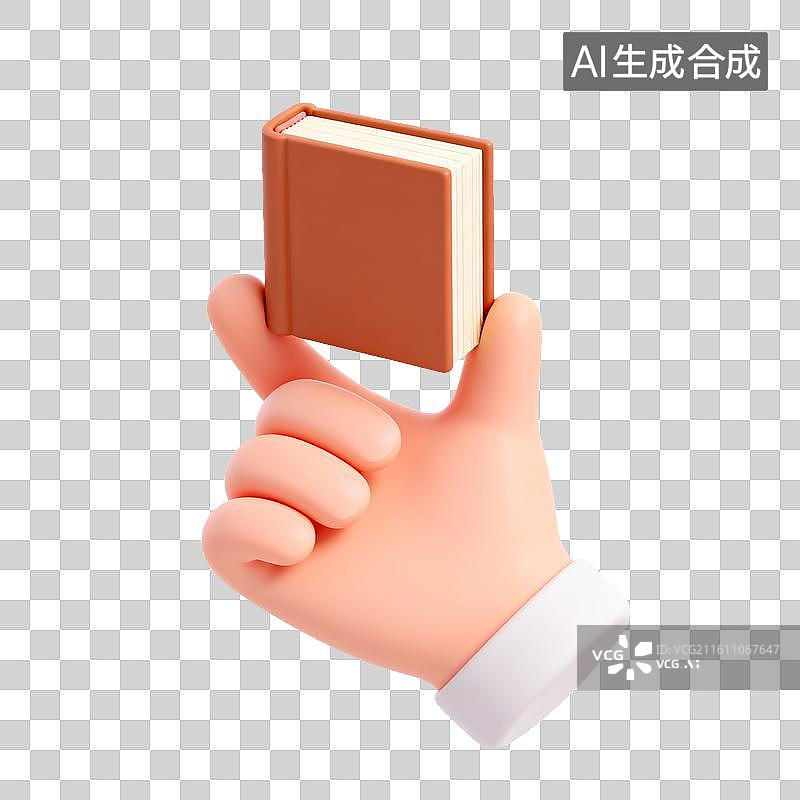 【AI数字艺术】手握棕色书籍的卡通形象图片素材