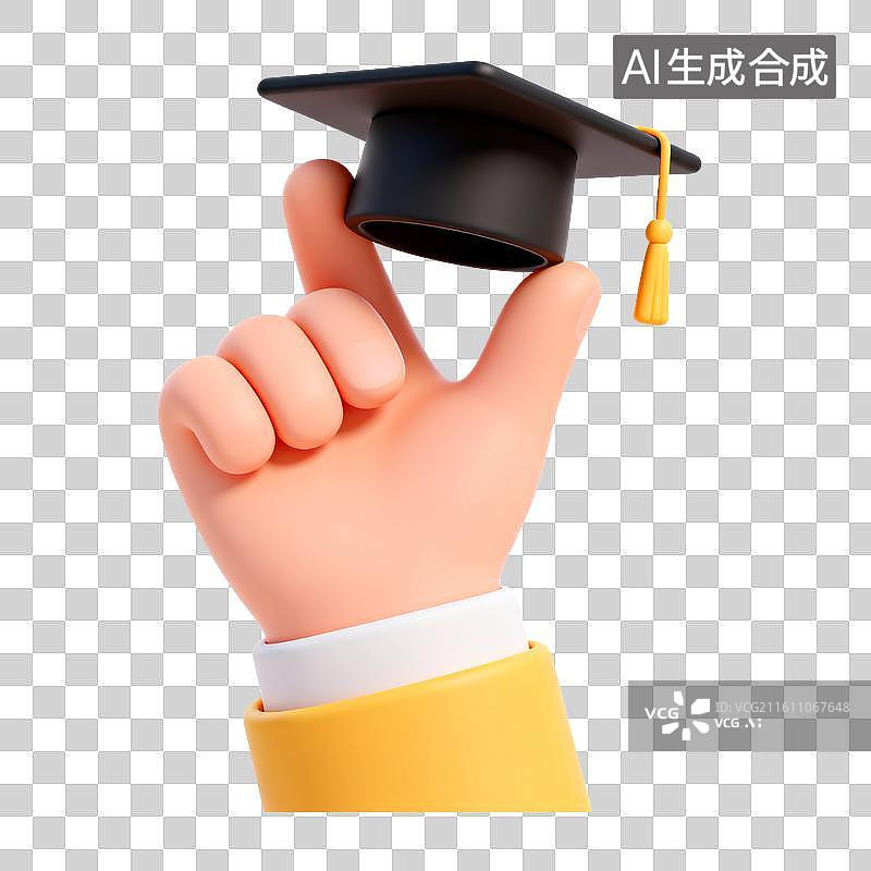 【AI数字艺术】手托毕业帽图片素材