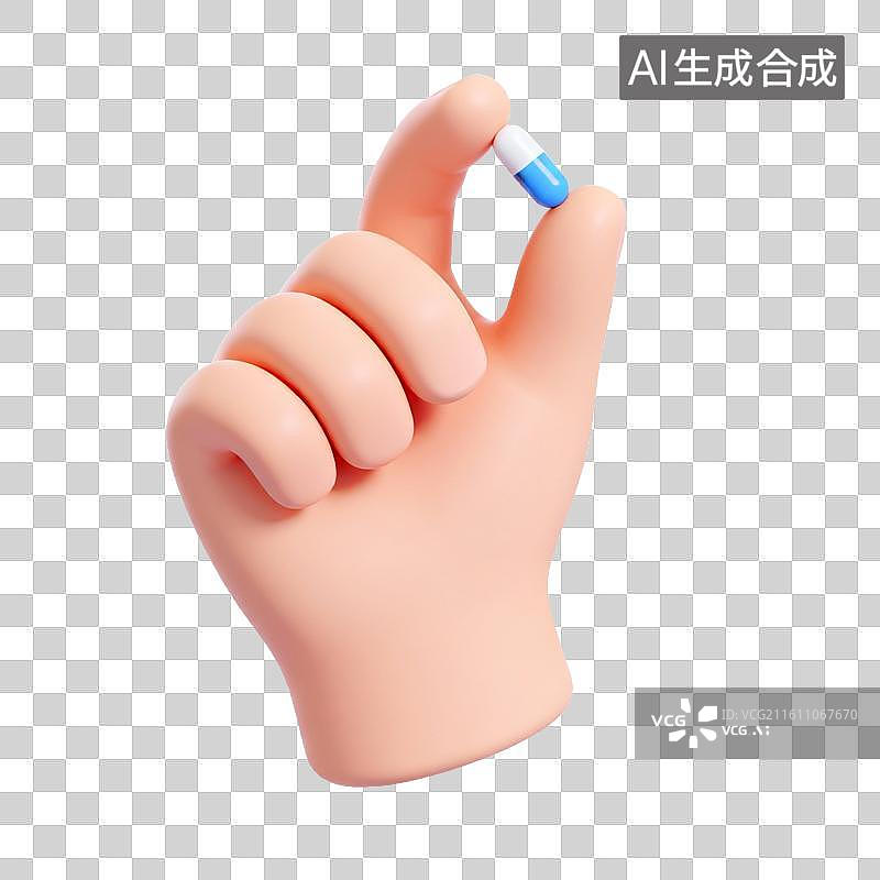 【AI数字艺术】手握药丸的特写图片素材