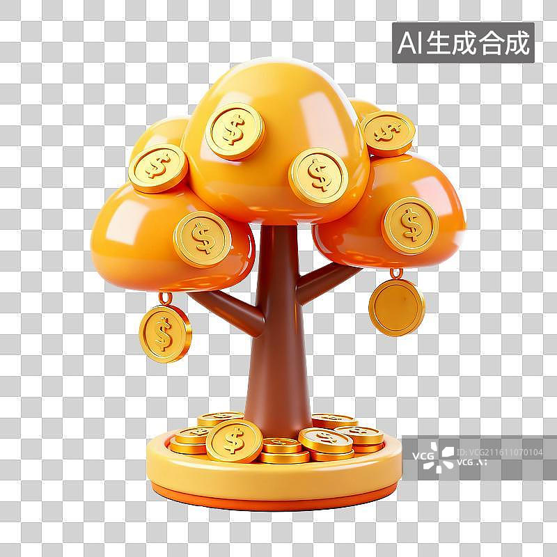 【AI数字艺术】橙树展台设计图片素材