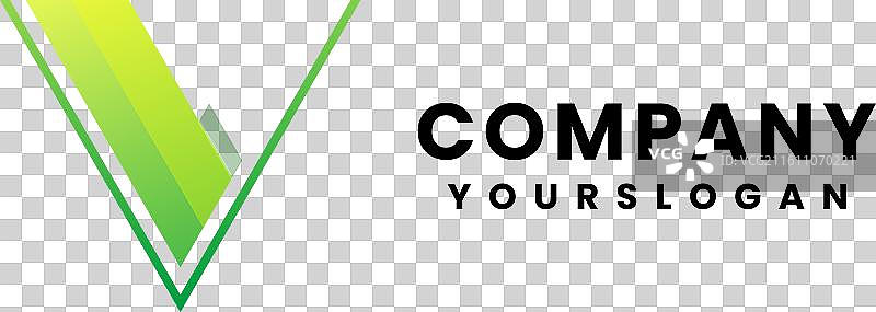 现代字母V彩色标志设计图片素材