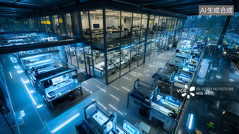 【AI数字艺术】自动化生产车间一隅图片素材
