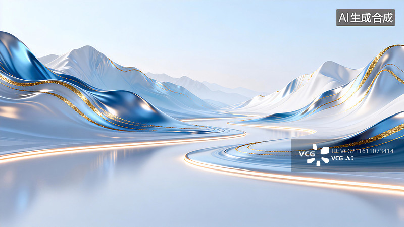 【AI数字艺术】数字山水背景图片素材