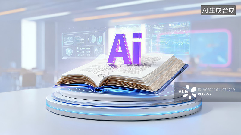 【AI数字艺术】教育题材人工智能应用概念等距视图图片素材