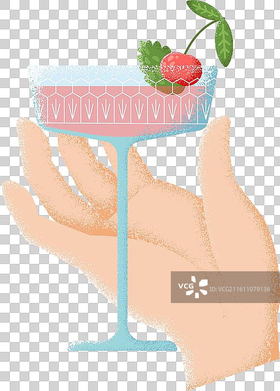 夏日鸡尾酒，手中是柯梦露图片素材