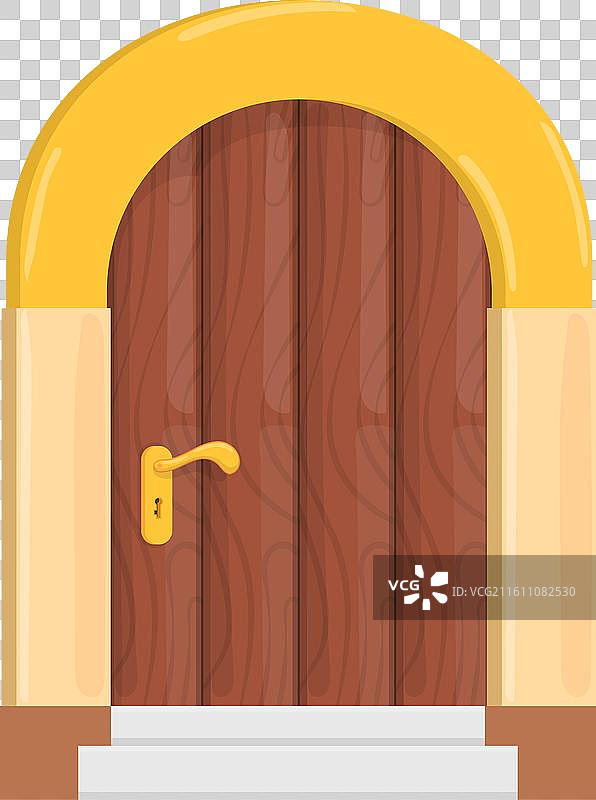 卡通风格的木门图标图片素材