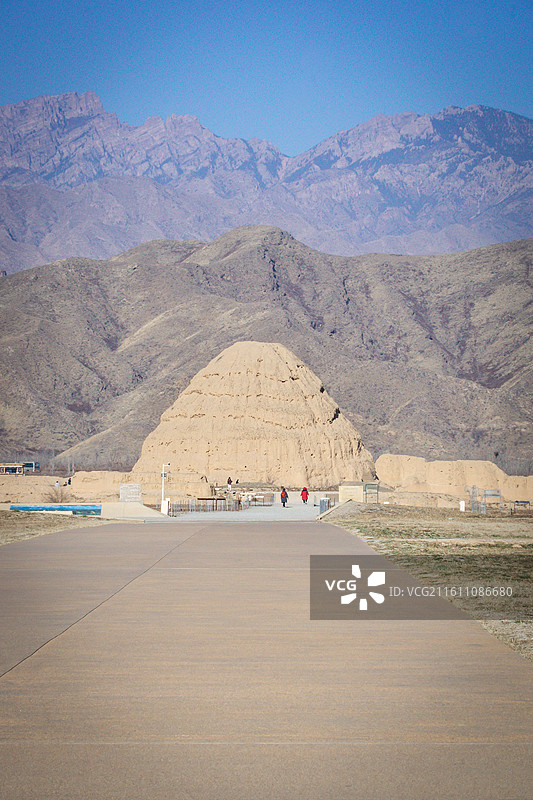 12月 冬天 冬季 宁夏 银川 西夏陵 三号陵 非物质文化遗产 贺兰山图片素材