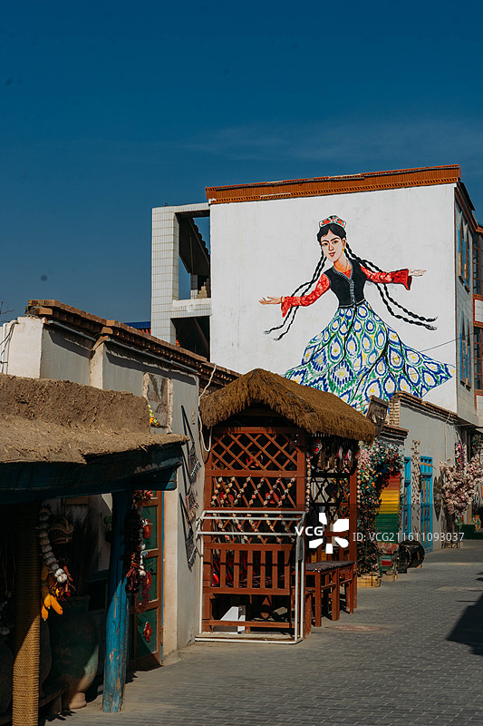 新疆 库车 花帽巷图片素材