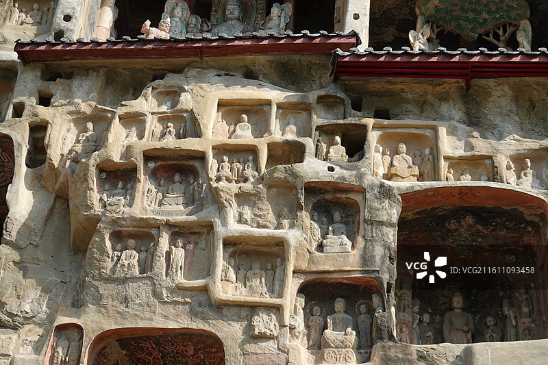 四川省广元市广元千佛崖摩崖造像千佛崖石窟图片素材