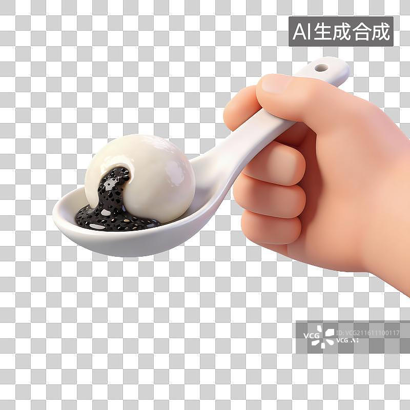 【AI数字艺术】一勺汤圆图片素材