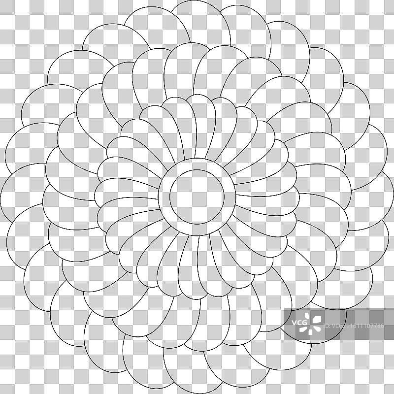 用于涂色书的复杂装饰曼陀罗图片素材