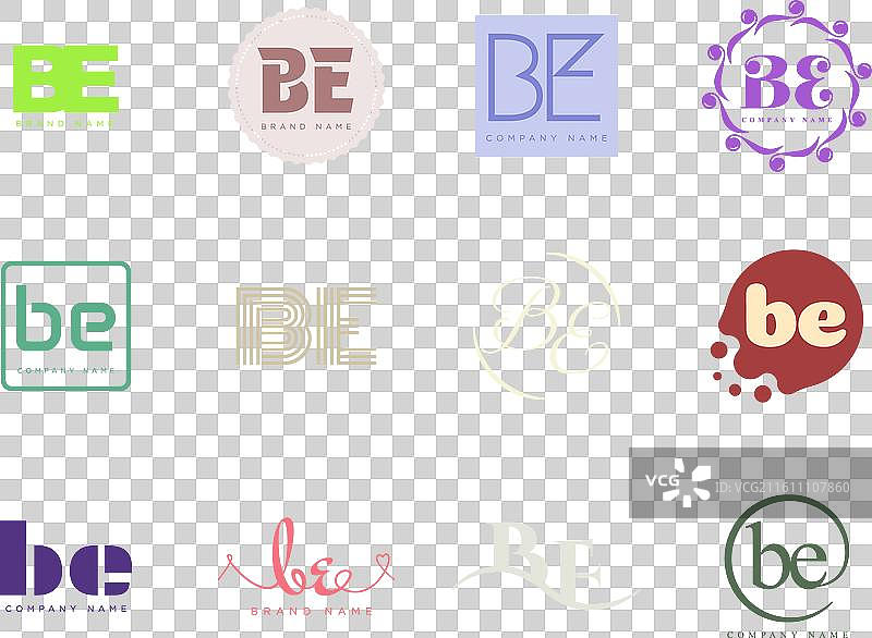 be logo company template letter b and e logotype图片素材