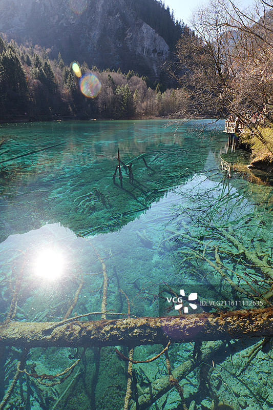 冬日九寨沟景区五花海图片素材