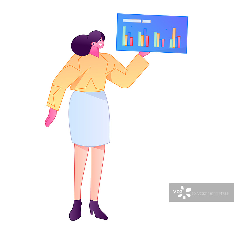 商务人物专业肢体动作沟通交流矢量扁平渐变插画图片素材
