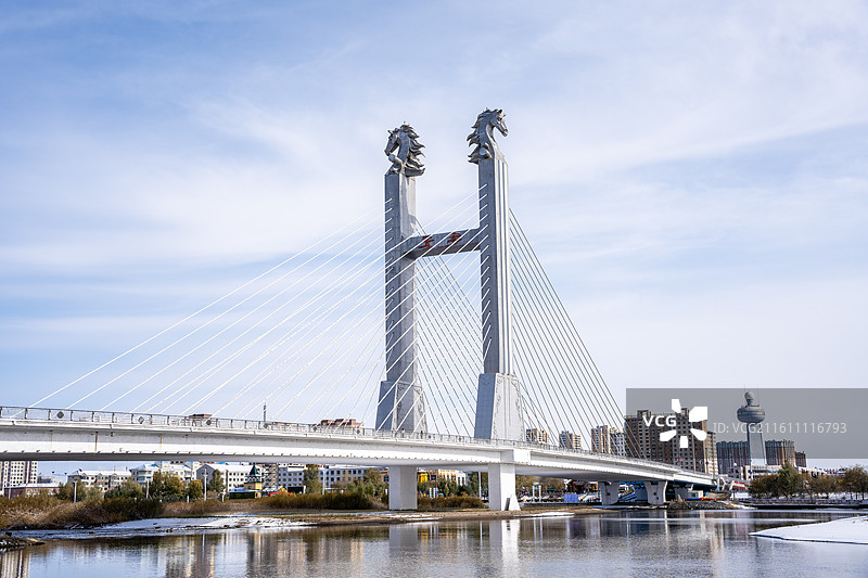 呼伦贝尔海拉尔区哈萨尔大桥图片素材