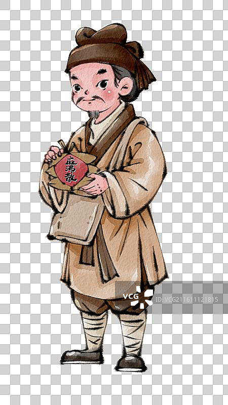 古代中医名医元素-华佗和麻沸散图片素材