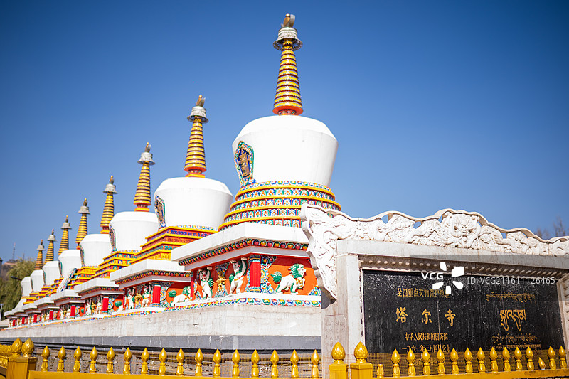 青海西宁塔尔寺，塔尔寺是中国西北地区藏传佛教的活动中心，塔尔寺是宗喀巴大师的诞生地。图片素材