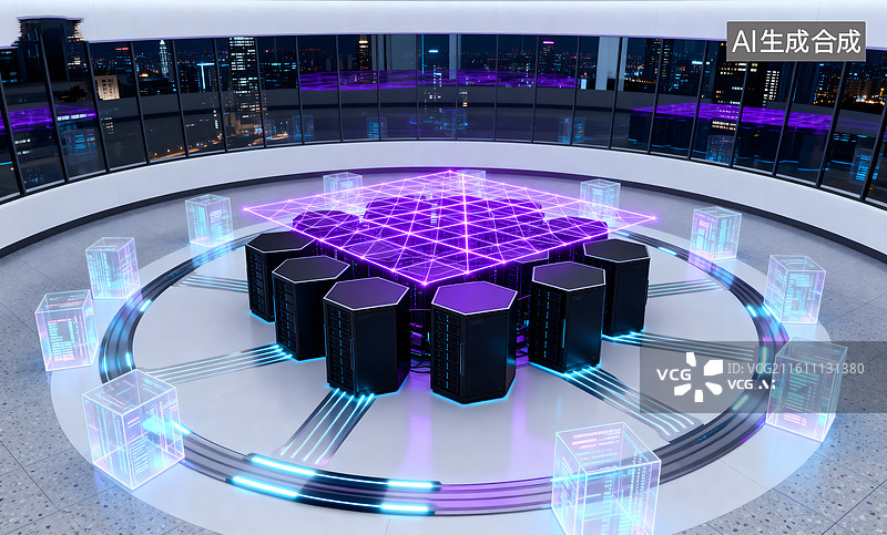 【AI数字艺术】AI全息助手 智能会议室图片素材