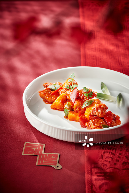 春节除夕年夜饭 菠萝咕咾肉图片素材