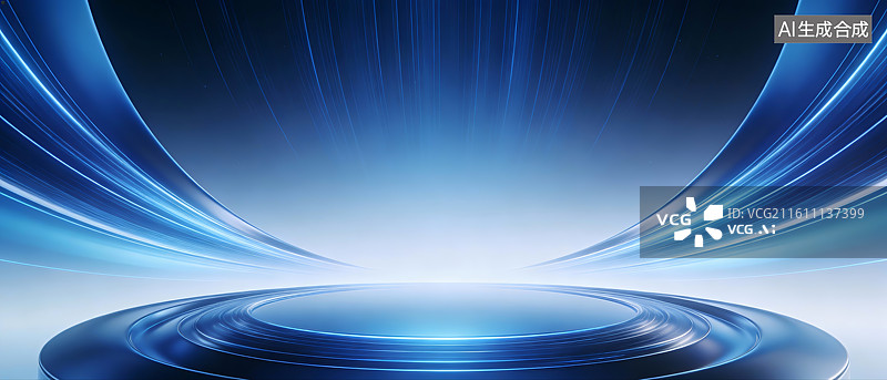 【AI数字艺术】蓝色未来感抽象背景图片素材