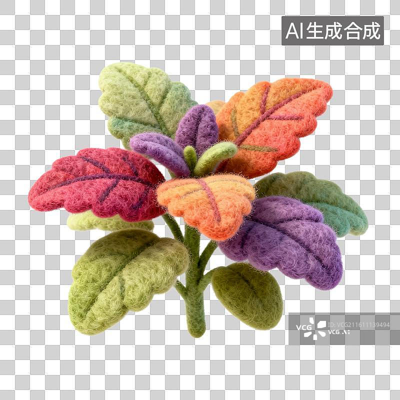 【AI数字艺术】手工钩织彩叶紫苏图片素材