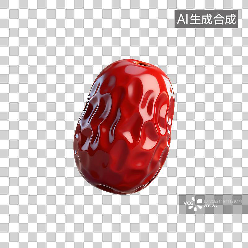 【AI数字艺术】3D二十四节气立冬轻拟物红枣大枣元素图片素材