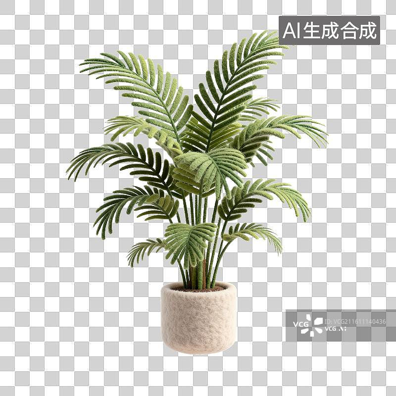 【AI数字艺术】手工毛绒散尾葵图片素材