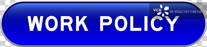 蓝色的药丸形状的“工作”按钮图片素材