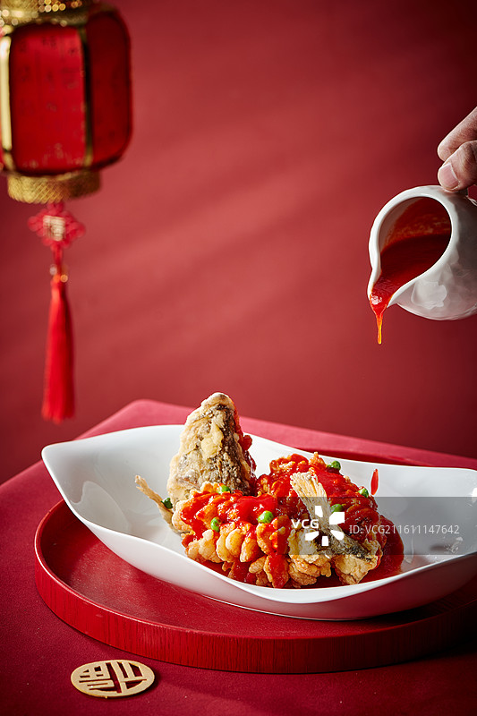 春节除夕年夜饭 茄汁桂鱼图片素材