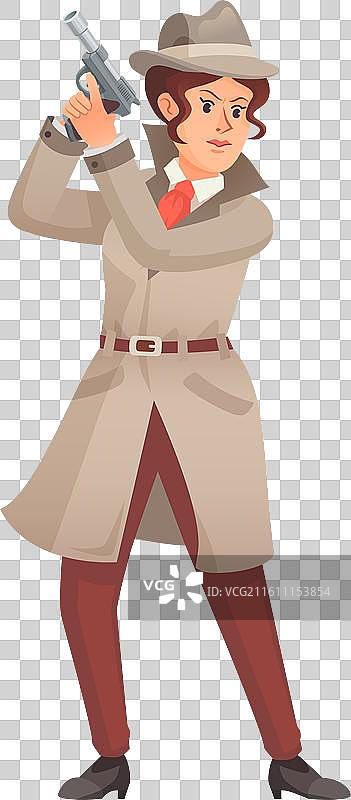 专业女侦探持枪图片素材