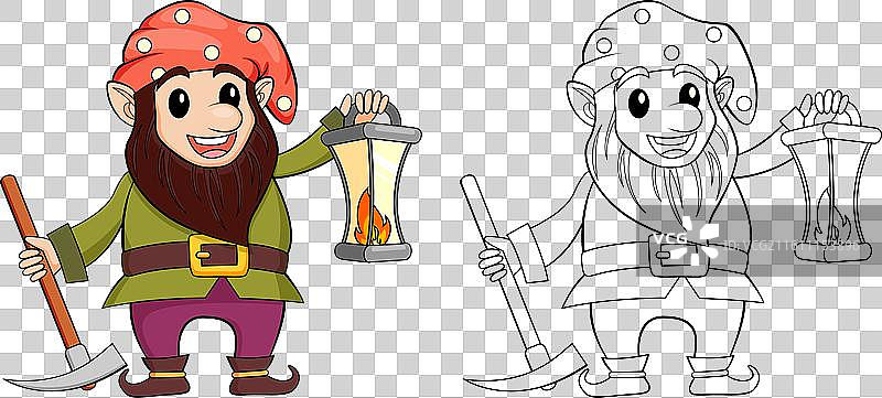 童话风格的灯光小矮人图片素材