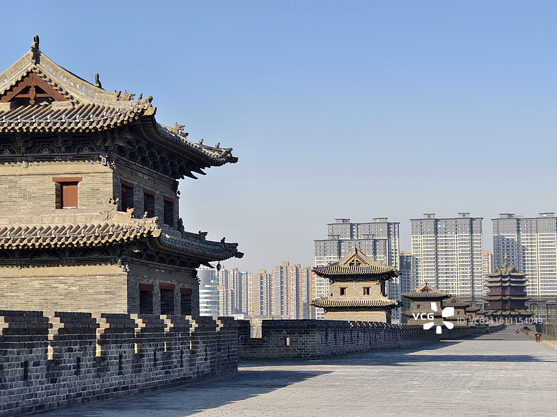 大同古城城墙图片素材