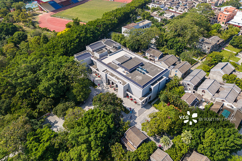 航拍广东省中山市翠亨村孙中山故居孙中山纪念馆图片素材