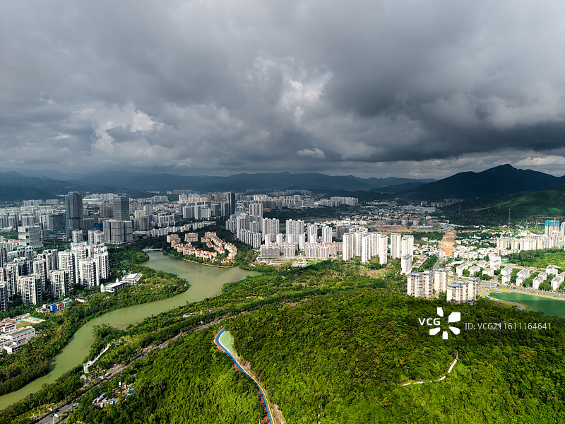 海南自贸港三亚临春岭森林公园航拍风景图片素材