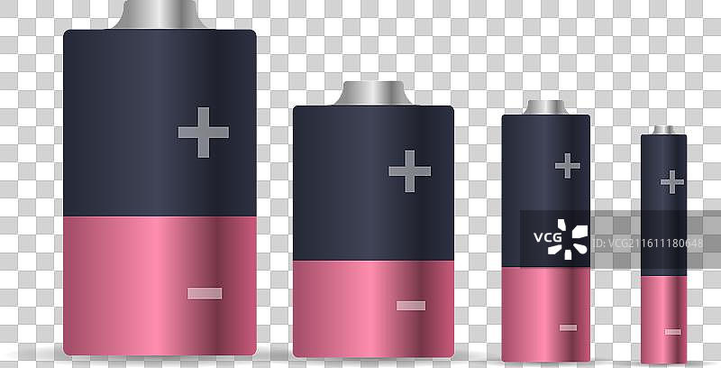 不同尺寸和类型的电池组图片素材