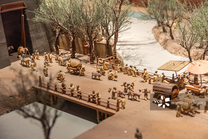 《清明上河图》微缩景观模型，河南博物院馆藏图片素材